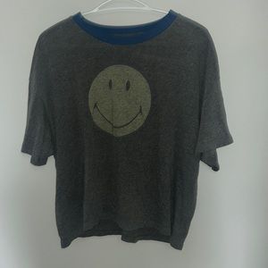 Grey shirt with smiley face